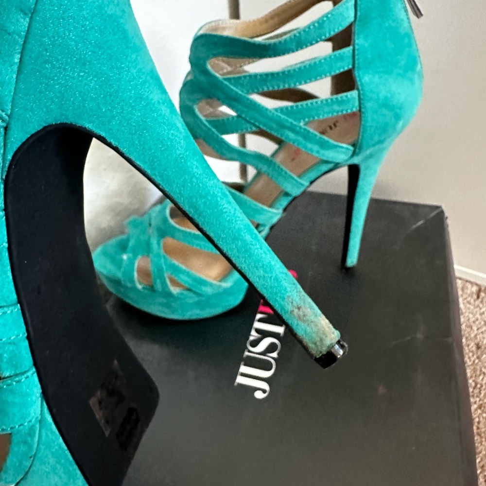 Just Fab Lilia’s Seafoam Platform Heels Size 8.5 - Picture 4 of 12